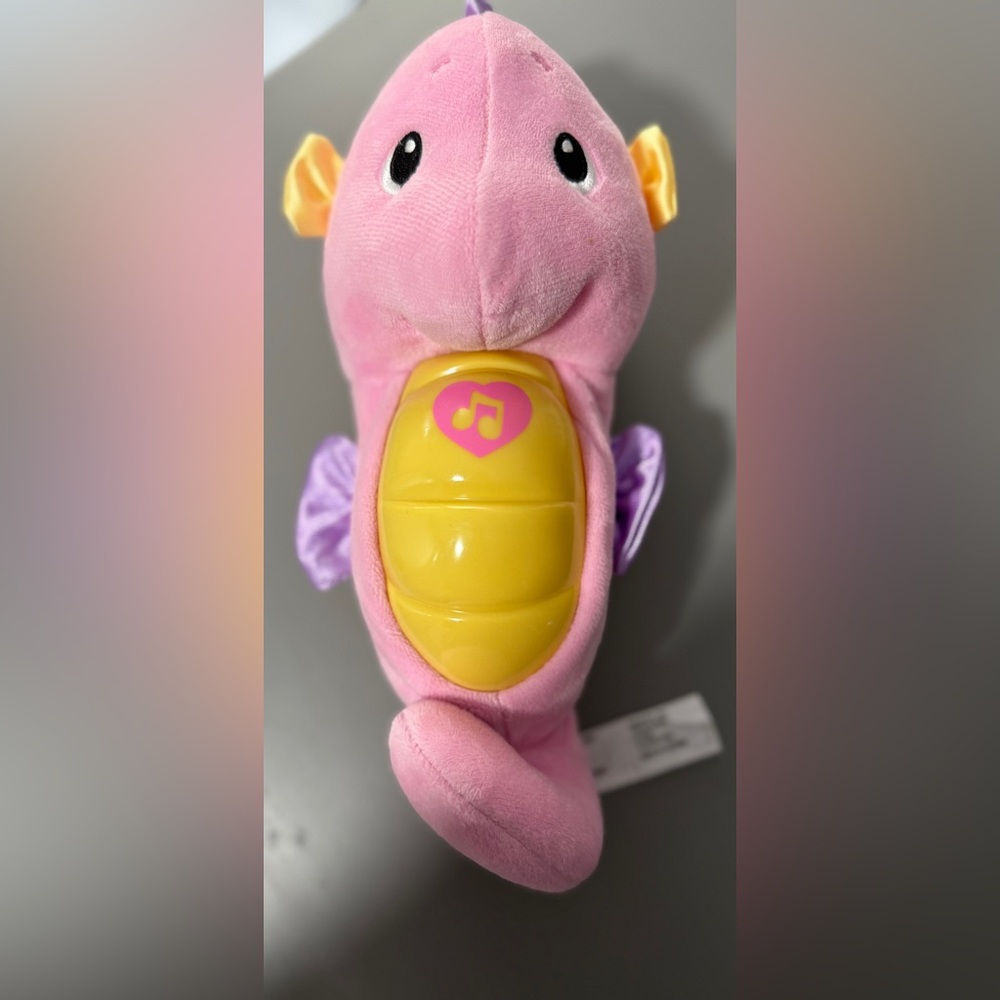 Fisher-Price Soothe & Glow Seahorse – Pink | Musical Plush Night-Light Toy - Picture 3 of 6